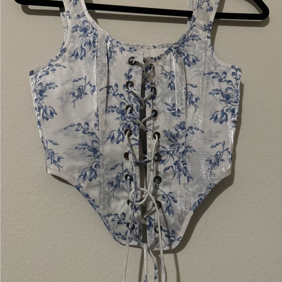 Selkie corset the bed & breakfast duchess corset XS blue and white - Picture 5 of 9